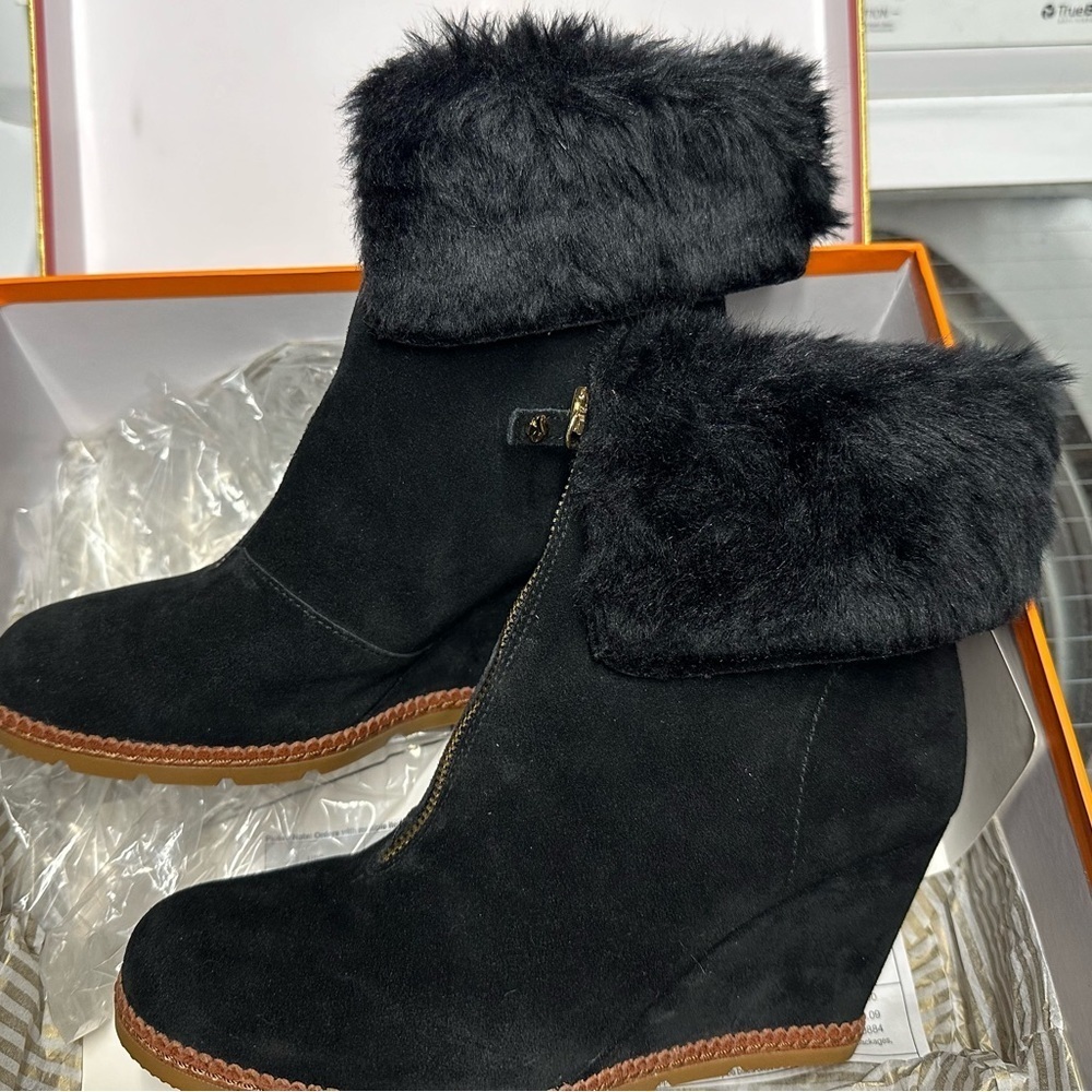 Kate Spade black suede booties (New in box) - Picture 3 of 8
